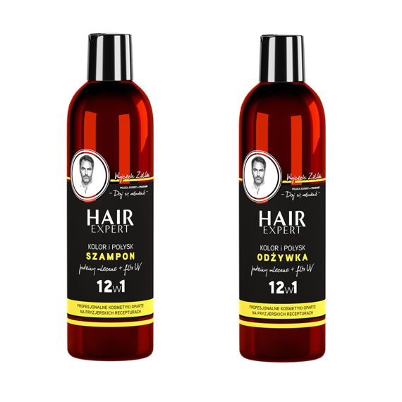 Zestaw Hair Expert kolor i połysk szampon 280 ml + odżywka 280 ml